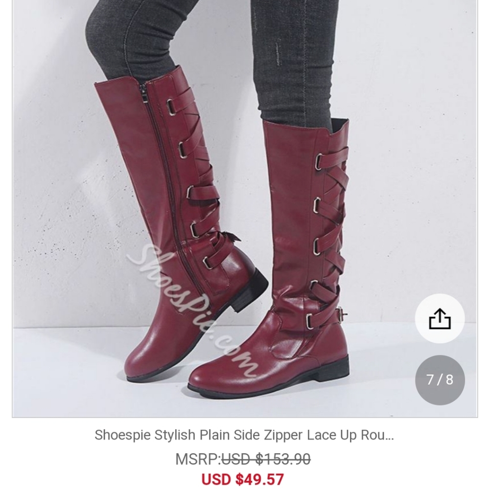 New In Box Lace Up Round Toe Western Boots